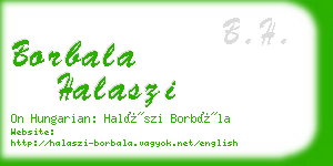 borbala halaszi business card